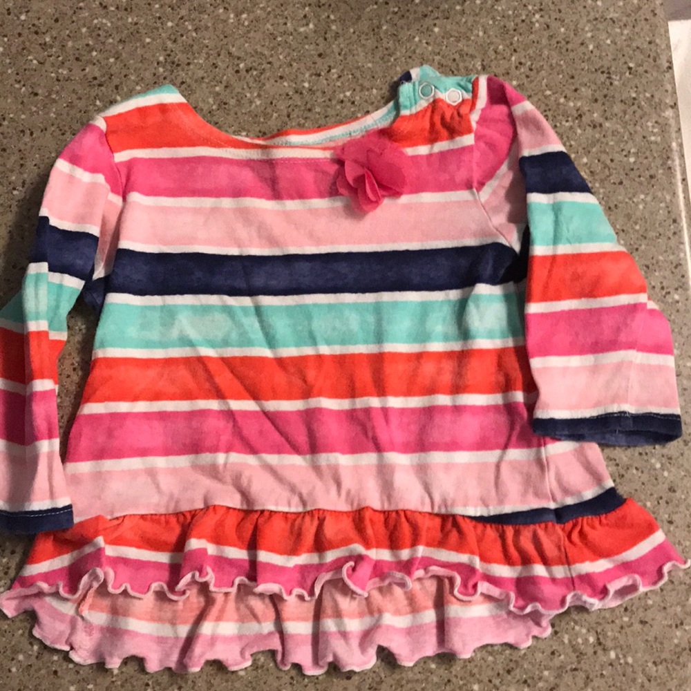 6 month striped long sleeve ruffle shirt